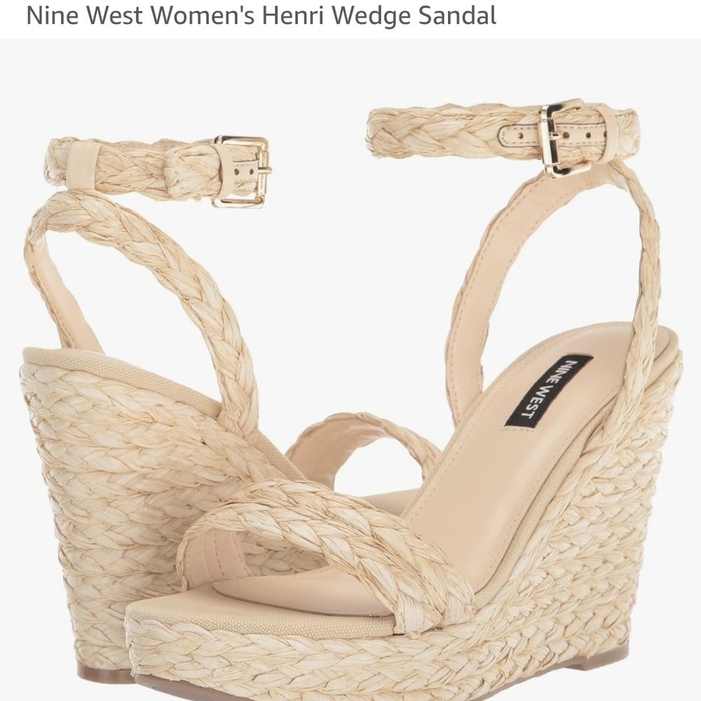 Nine West Women's Henri Wedge Sandal - Cream